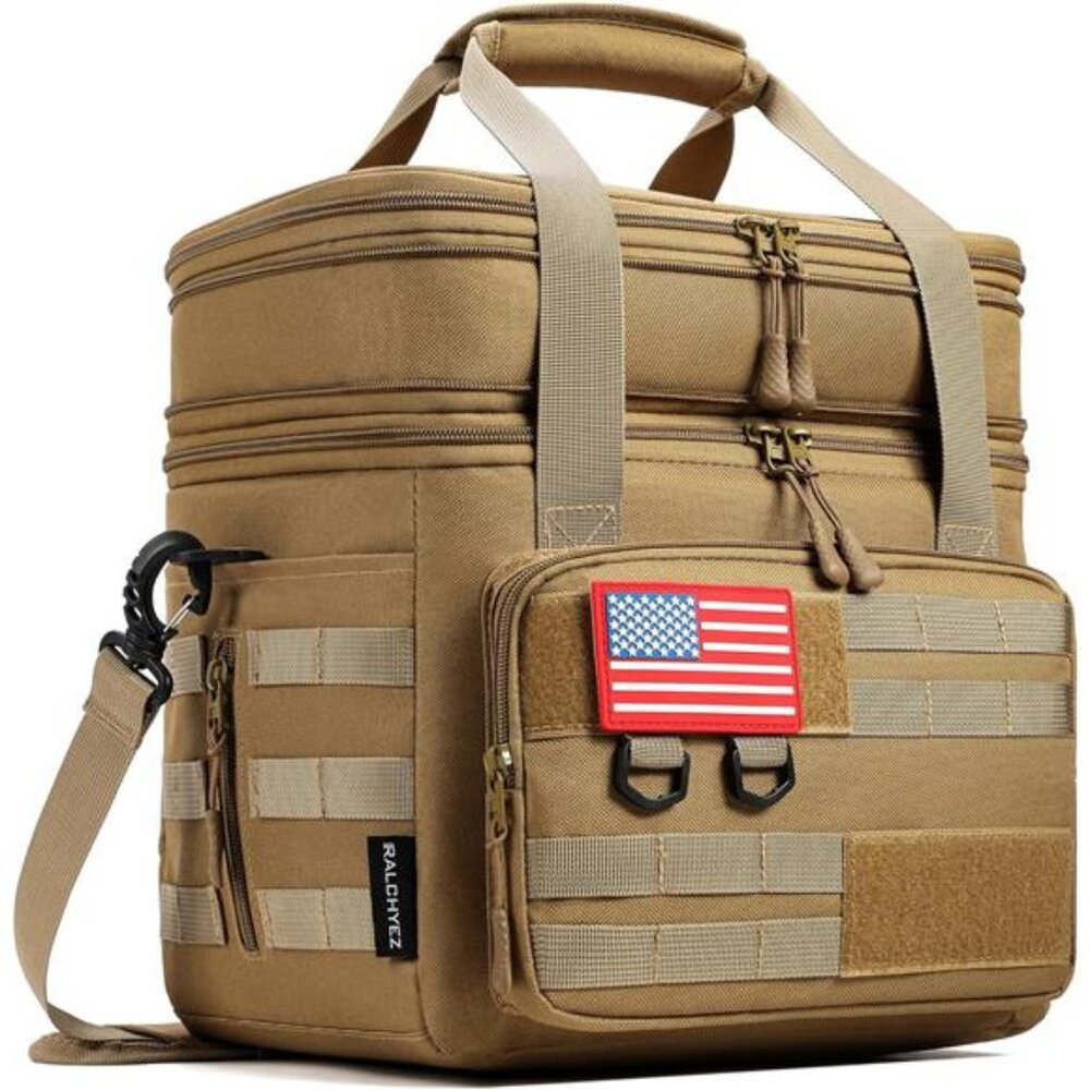 Tactical Lunch Bag, 20L Large Heavy Duty Double Deck Insulated Lunch Box